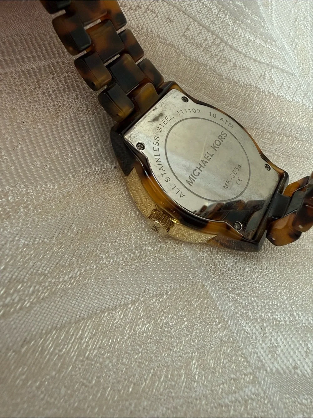 Michael Kors Tortoiseshell Brown and Gold Men’s Chronograph Watch